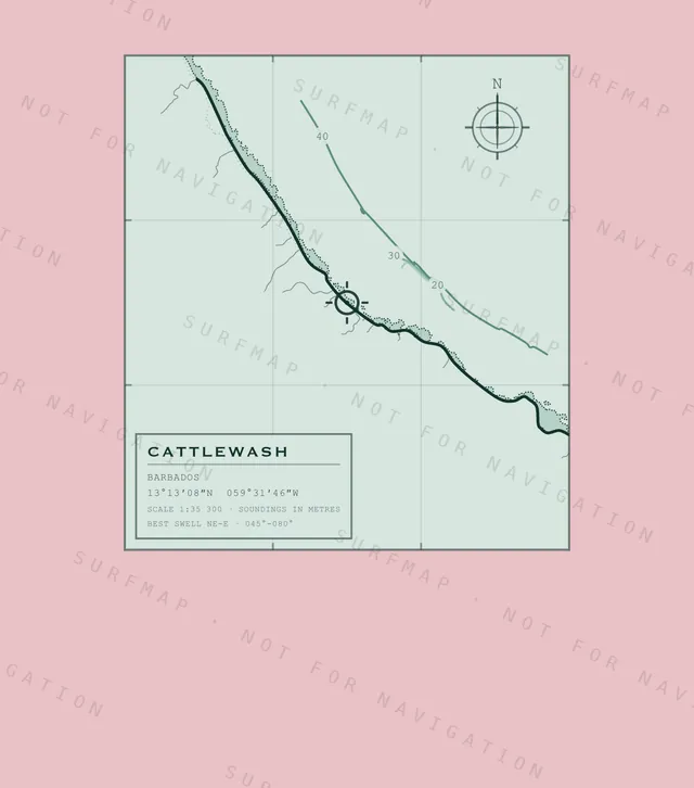 Cattlewash chart, the full artwork printed on the back