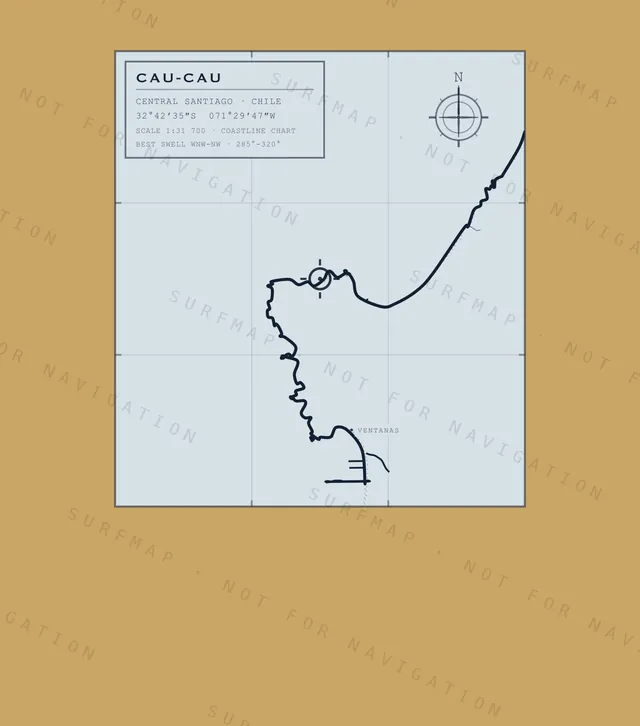 Cau-Cau chart, the full artwork printed on the back