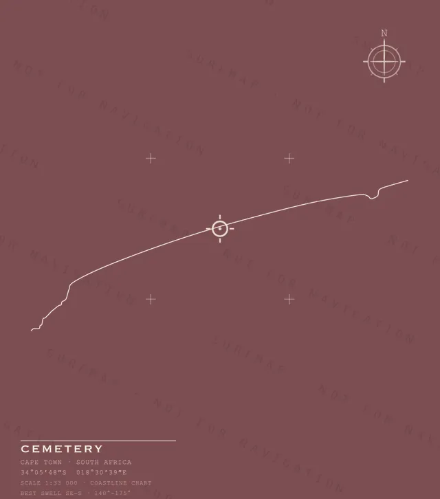 Cemetery chart, the full artwork printed on the back