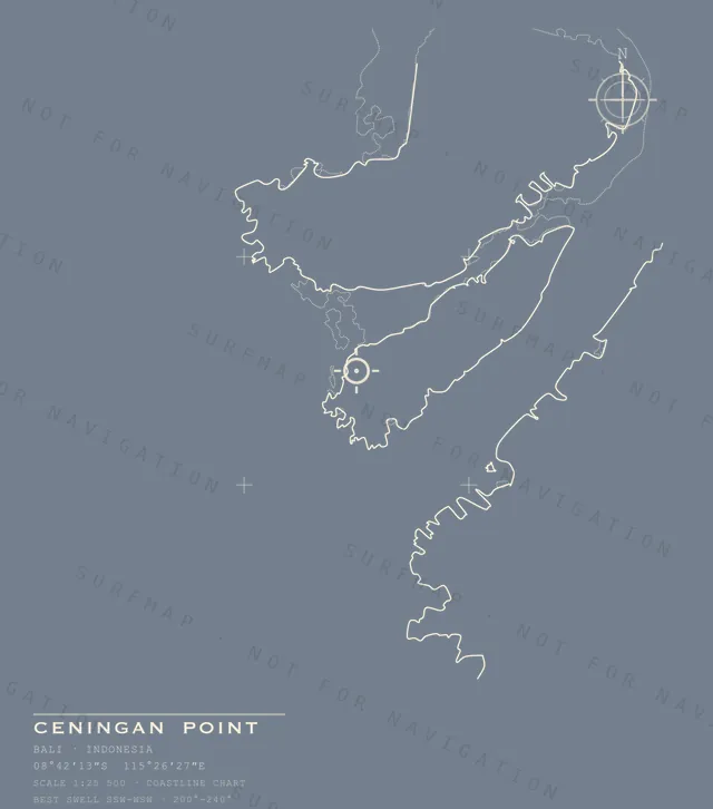 Ceningan Point chart, the full artwork printed on the back