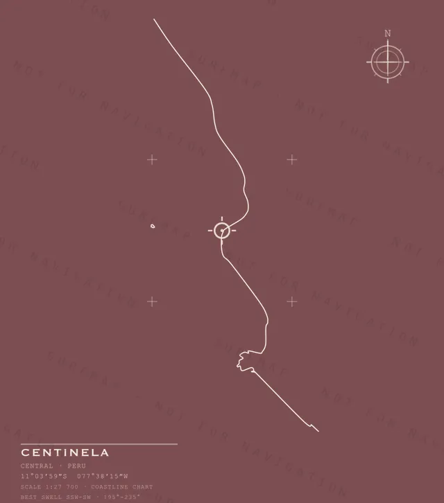 Centinela chart, the full artwork printed on the back