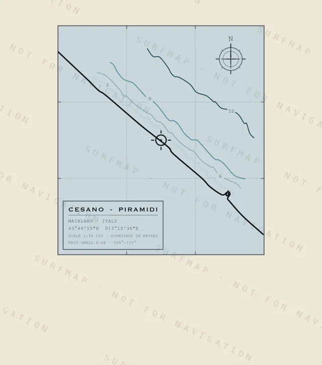 Cesano - Piramidi chart, the full artwork printed on the back