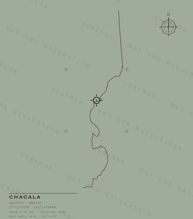 Chacala chart, the full artwork printed on the back