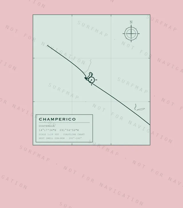 Champerico chart, the full artwork printed on the back