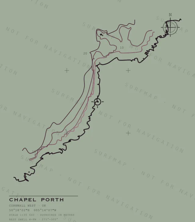 Chapel Porth chart, the full artwork printed on the back