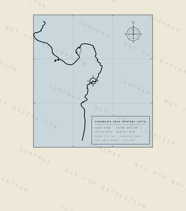 Chapman's Peak Mystery Lefts. chart, the full artwork printed on the back