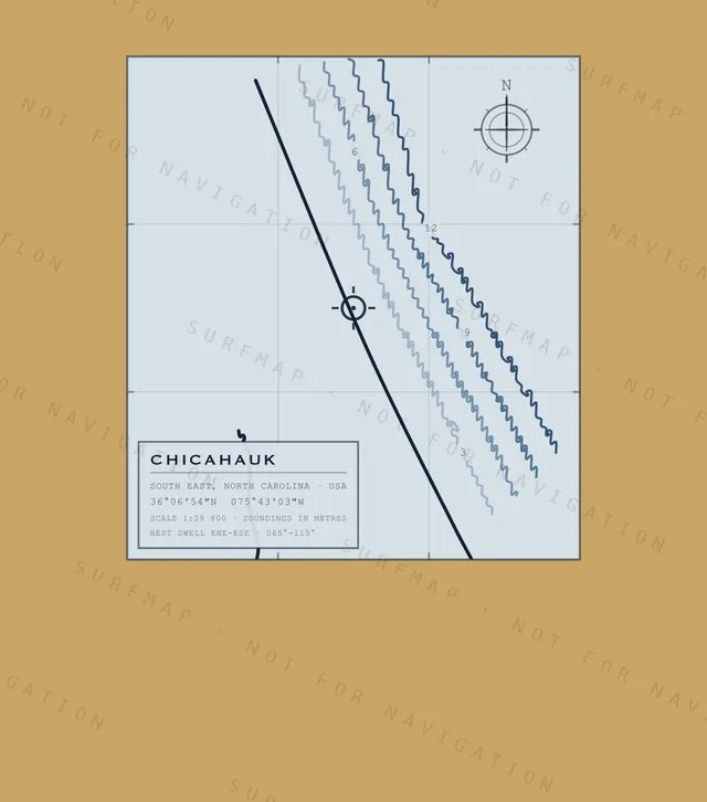 Chicahauk chart, the full artwork printed on the back