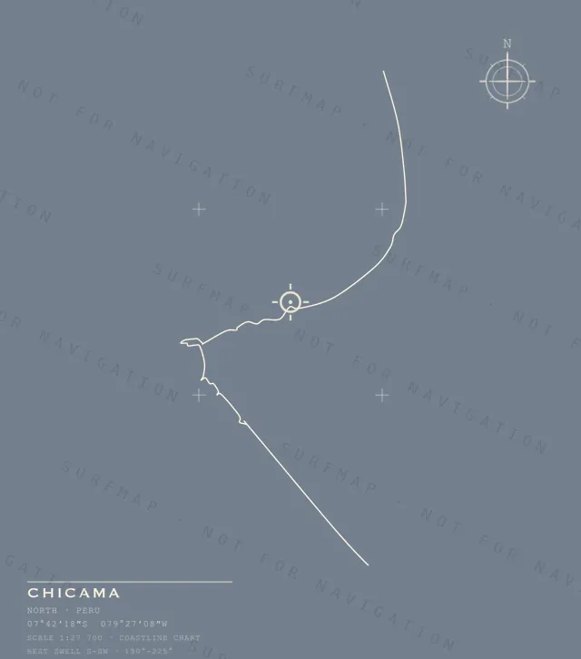 Chicama chart, the full artwork printed on the back
