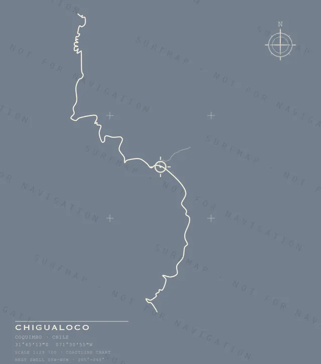 Chigualoco chart, the full artwork printed on the back