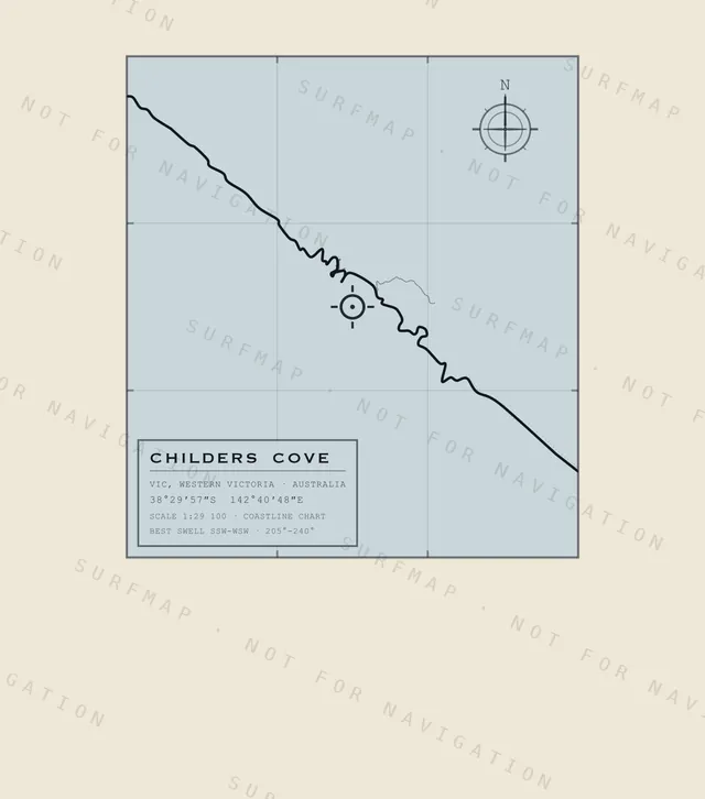 Childers Cove chart, the full artwork printed on the back