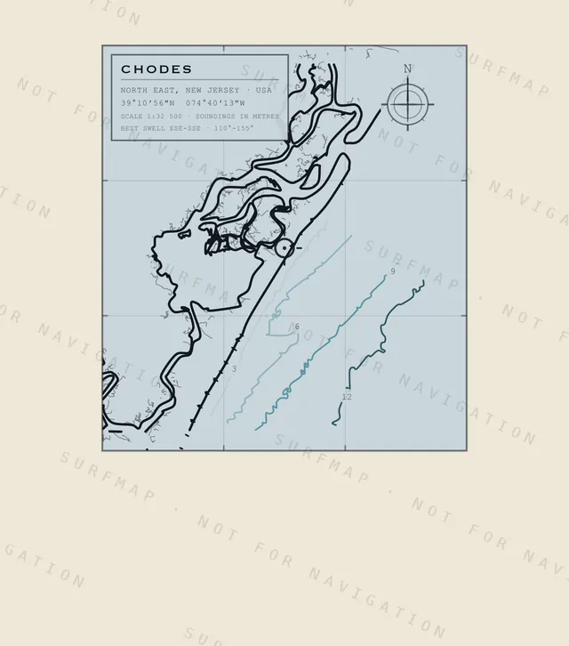 Chodes chart, the full artwork printed on the back