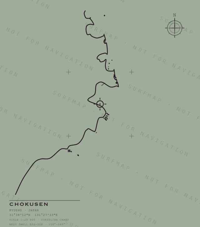 Chokusen chart, the full artwork printed on the back