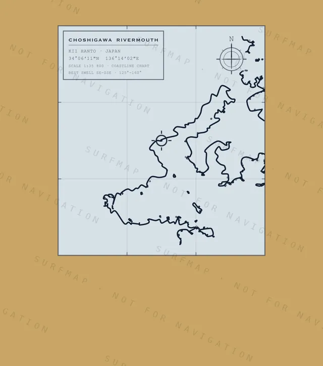 Choshigawa Rivermouth chart, the full artwork printed on the back
