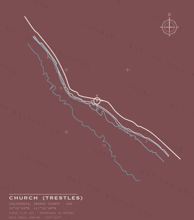 Church (Trestles) chart, the full artwork printed on the back
