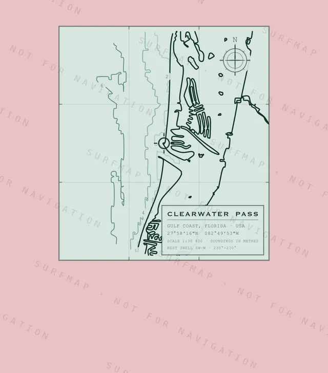 Clearwater Pass chart, the full artwork printed on the back
