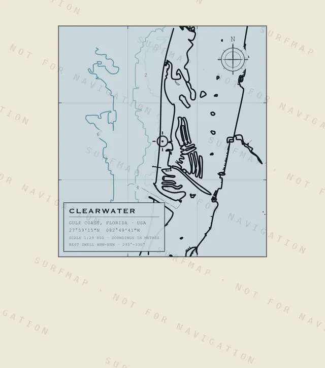 Clearwater chart, the full artwork printed on the back