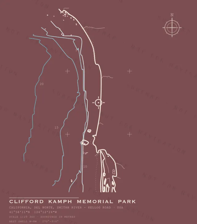 Clifford Kamph Memorial Park chart, the full artwork printed on the back