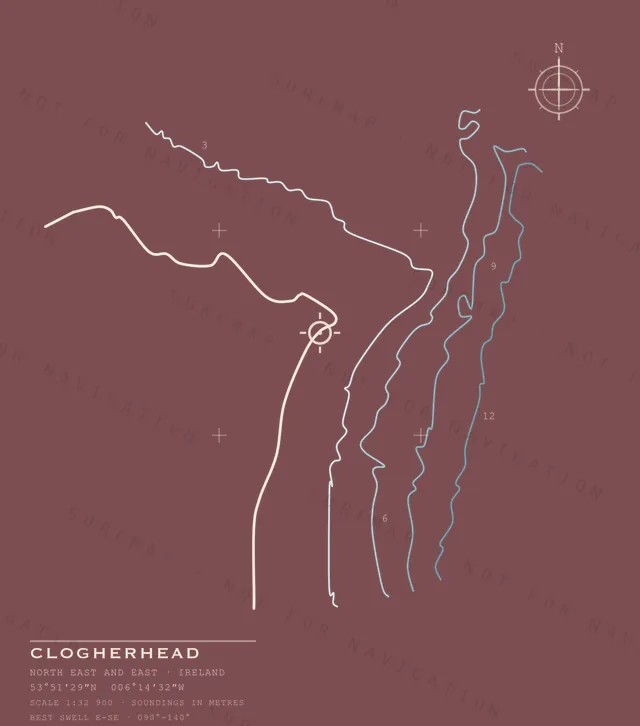 Clogherhead chart, the full artwork printed on the back