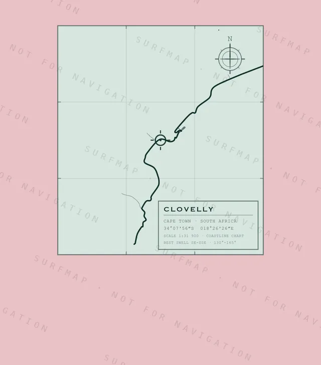 Clovelly chart, the full artwork printed on the back