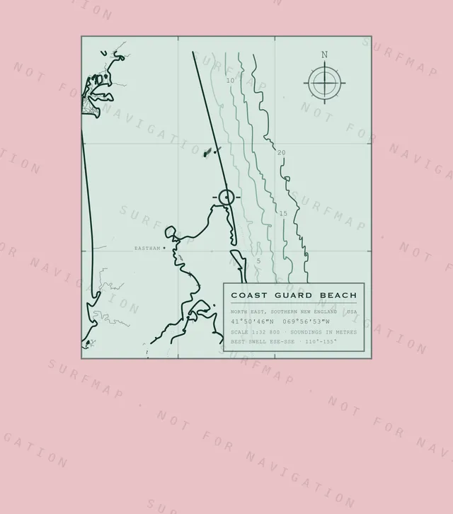Coast Guard Beach chart, the full artwork printed on the back