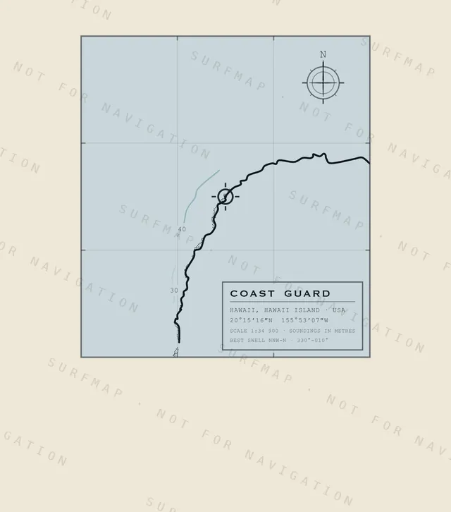 Coast Guard chart, the full artwork printed on the back