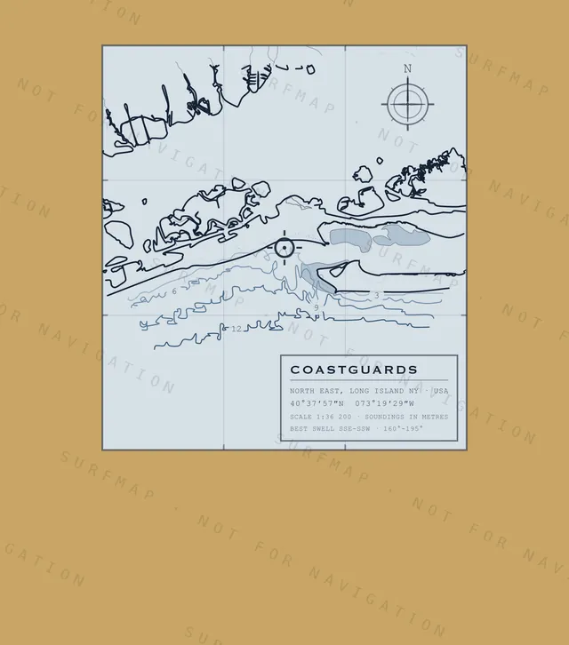 Coastguards chart, the full artwork printed on the back