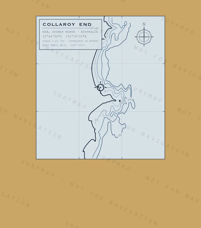 Collaroy End chart, the full artwork printed on the back