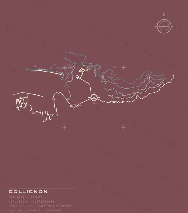 Collignon chart, the full artwork printed on the back