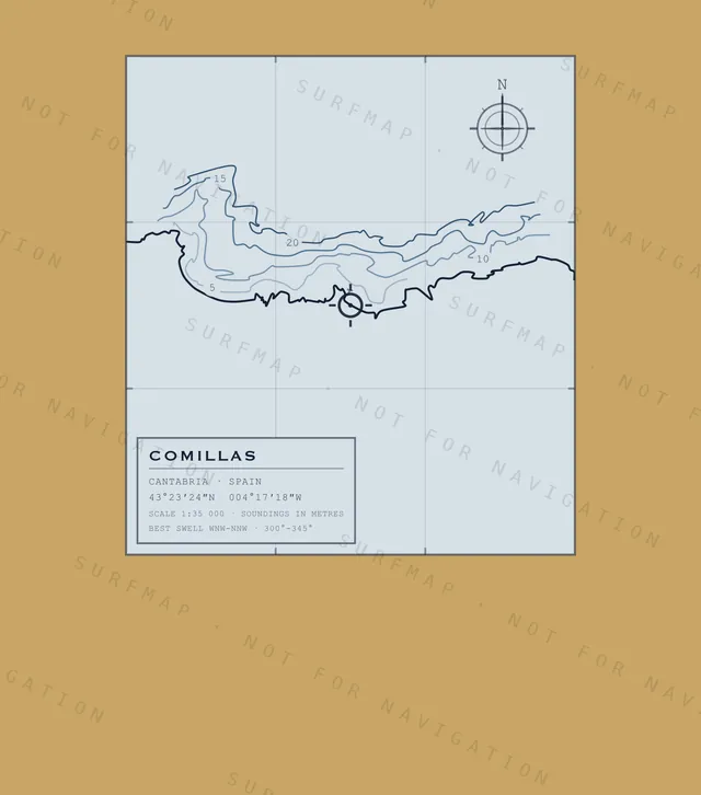 Comillas chart, the full artwork printed on the back
