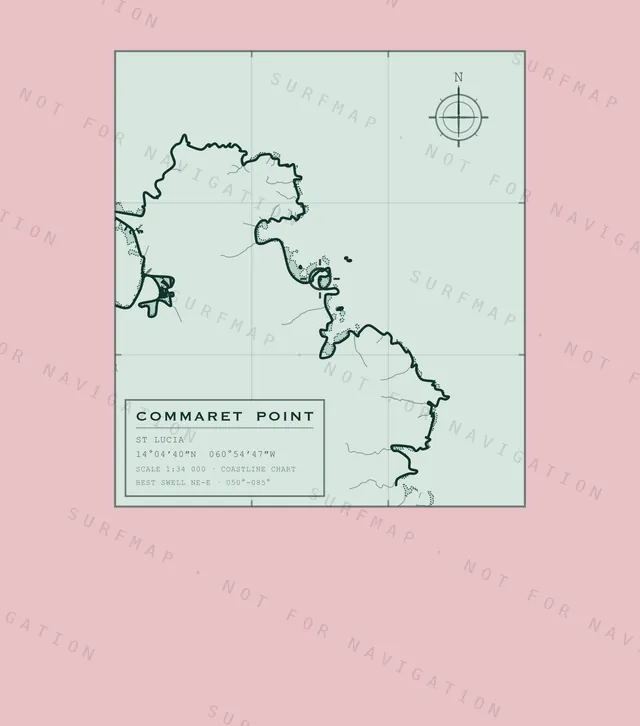 Commaret Point chart, the full artwork printed on the back