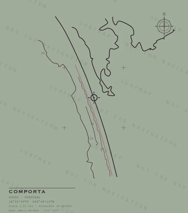 Comporta chart, the full artwork printed on the back