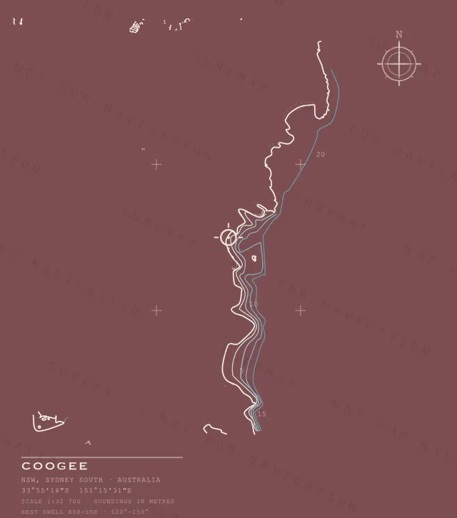 Coogee chart, the full artwork printed on the back