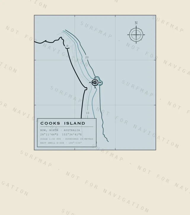 Cooks Island chart, the full artwork printed on the back