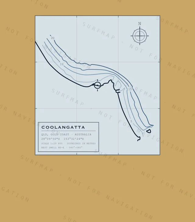 Coolangatta chart, the full artwork printed on the back