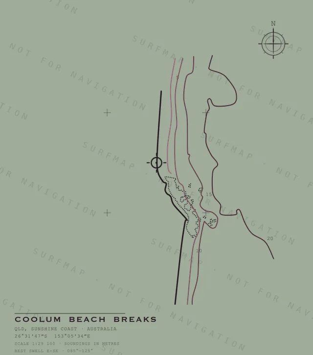 Coolum Beach Breaks chart, the full artwork printed on the back