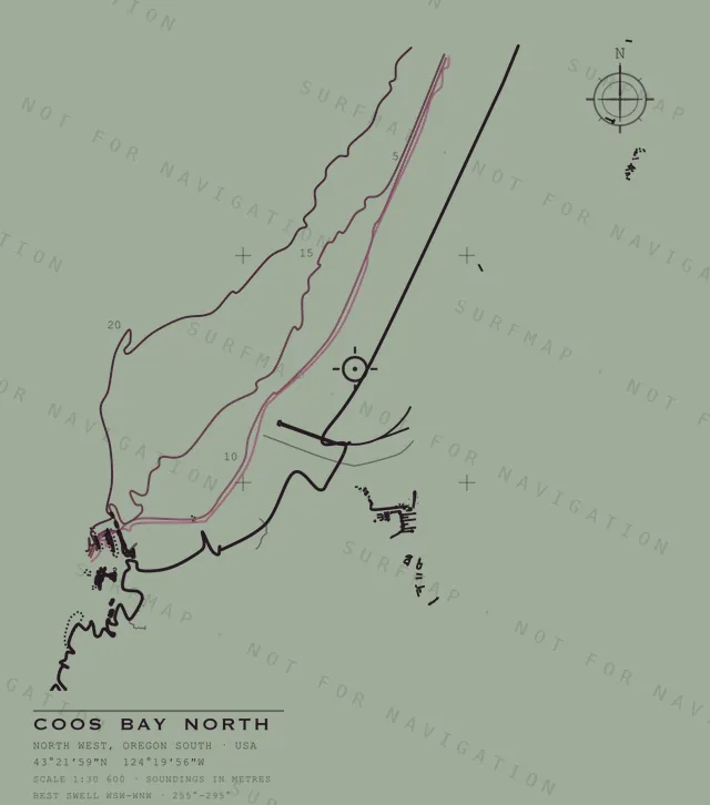 Coos Bay North chart, the full artwork printed on the back