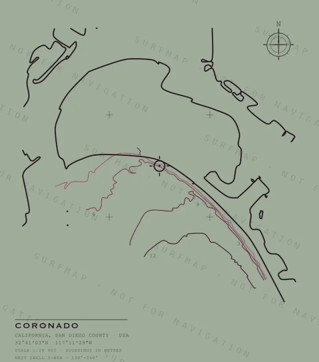 Coronado chart, the full artwork printed on the back