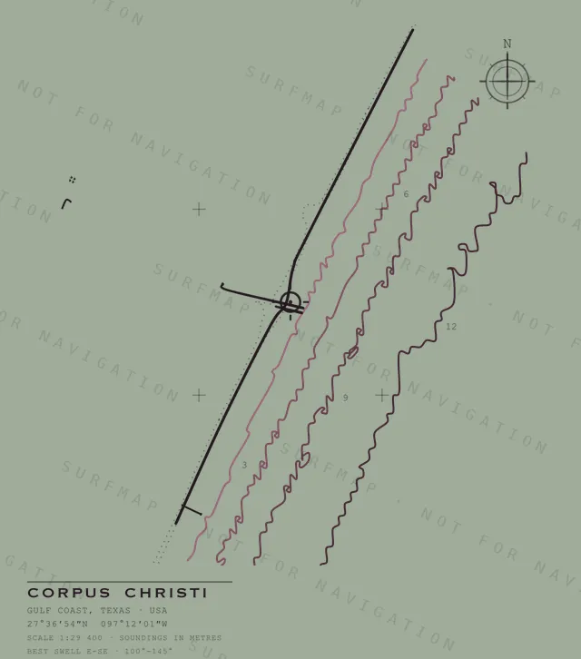 Corpus Christi chart, the full artwork printed on the back