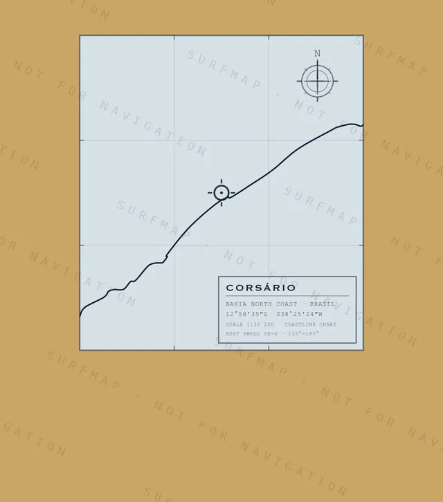 Corsário chart, the full artwork printed on the back