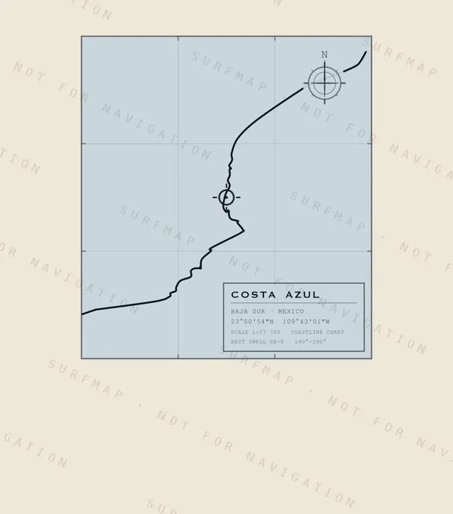 Costa Azul chart, the full artwork printed on the back