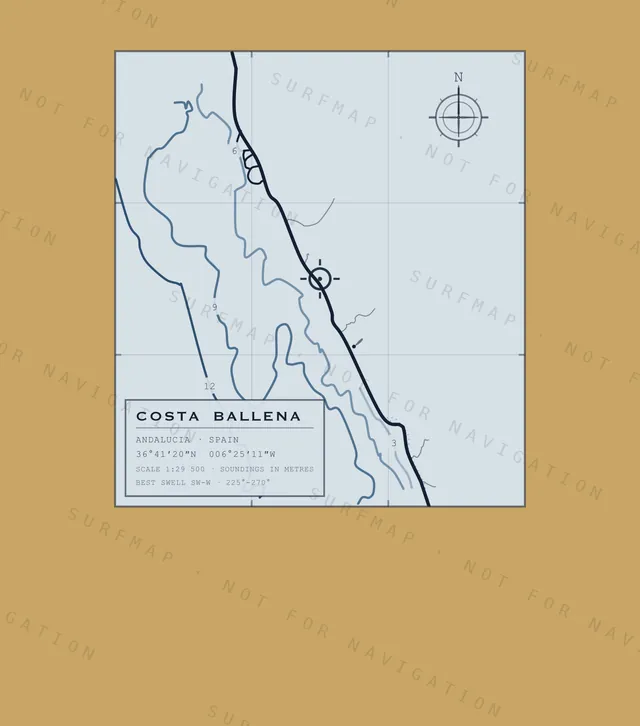 Costa Ballena chart, the full artwork printed on the back