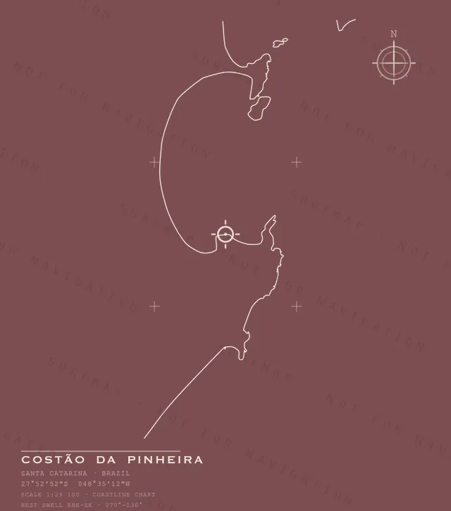 Costão da Pinheira chart, the full artwork printed on the back