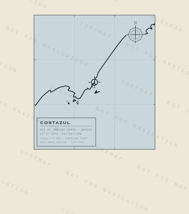 Costazul chart, the full artwork printed on the back