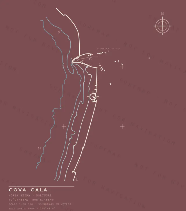 Cova Gala chart, the full artwork printed on the back