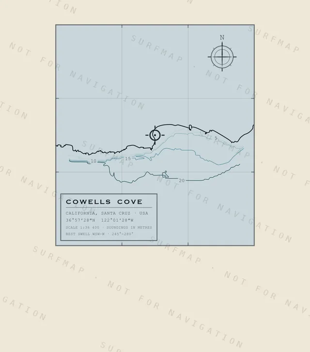 Cowells Cove chart, the full artwork printed on the back