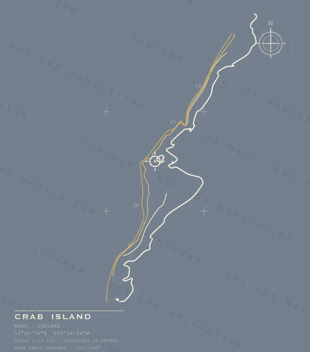 Crab Island chart, the full artwork printed on the back