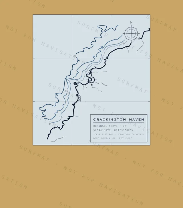 Crackington Haven chart, the full artwork printed on the back