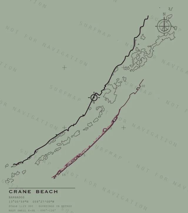Crane Beach chart, the full artwork printed on the back