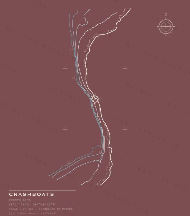 Crashboats chart, the full artwork printed on the back