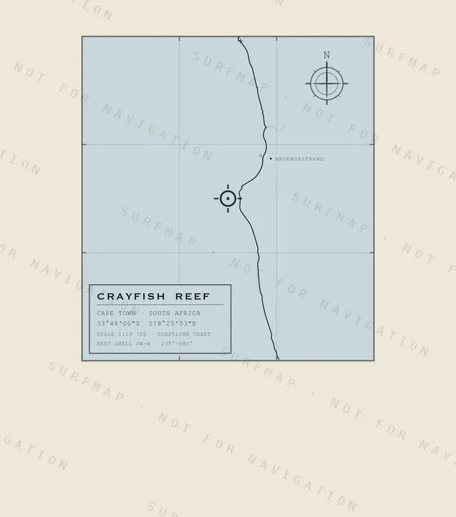 Crayfish Reef chart, the full artwork printed on the back